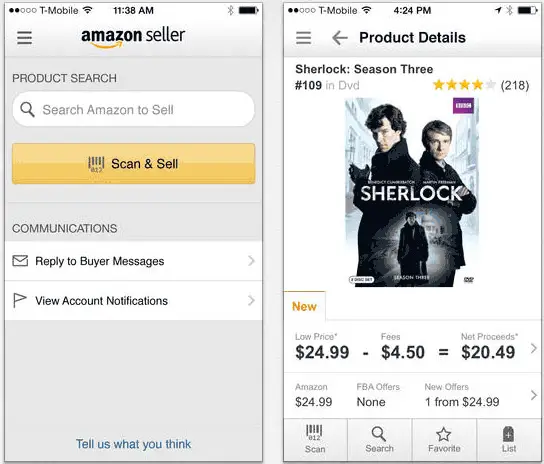 screenshot amazon seller app