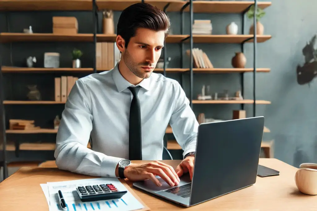 A focused Amazon seller reviewing a suspension notice on their laptop while typing an appeal.