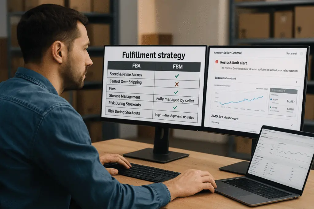 Amazon Seller Reviewing Fulfillment Strategy
